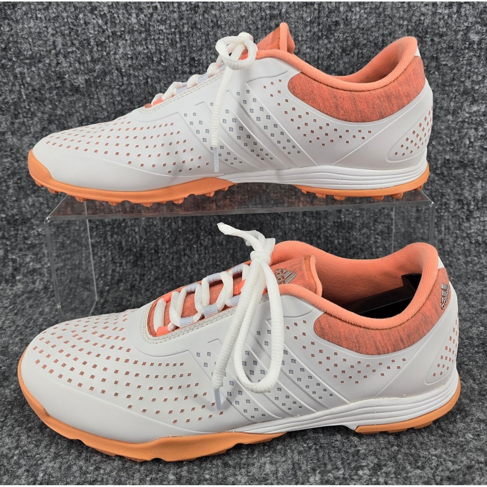 Adidas Adipure Sport Golf Shoes Women's 10 White Orange Spikeless Resort DA9133